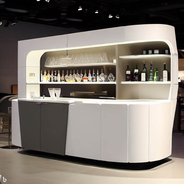 Modern White and Grey Bar Cabinet - Finest Home Bars