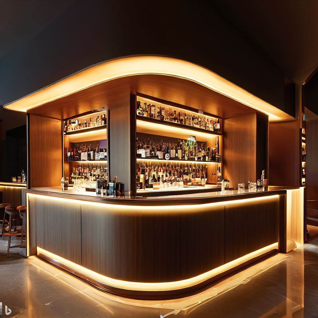 Luxurious Lit Corner Bar - Finest Home Bars