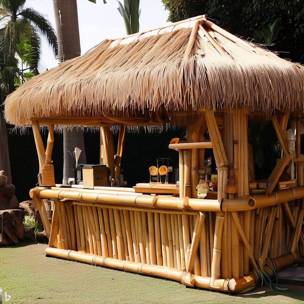 Tiki Bar Made out of large Bamboo - Finest Home Bars
