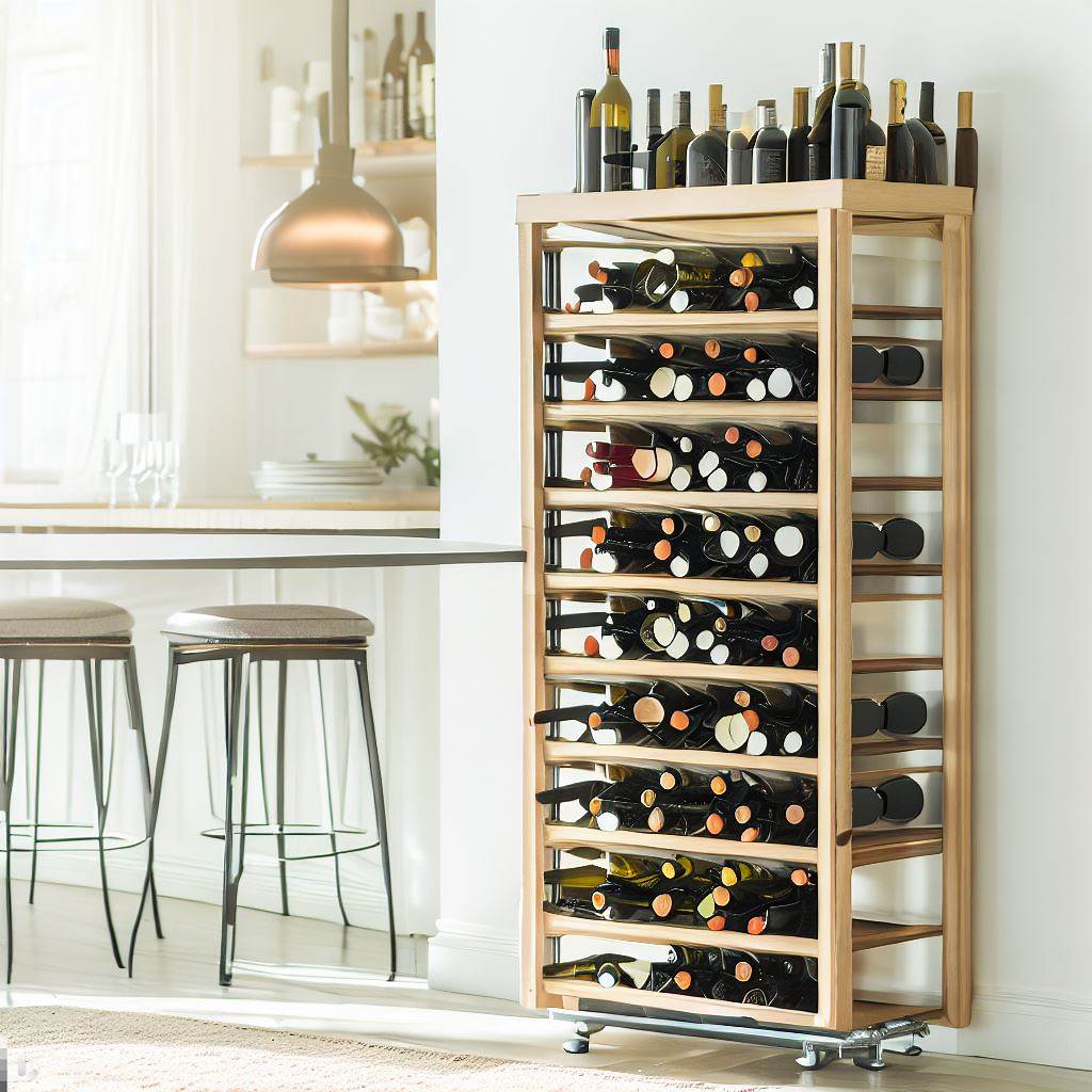 Light Wood Contemporary Wine Rack - Finest Home Bars